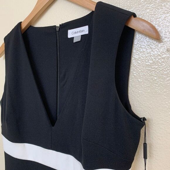 CALVIN KLEIN Womens Long Gown Dress CD9B19L9 Size 4 Black Sleeveless V Neck Maxi - Picture 3 of 9